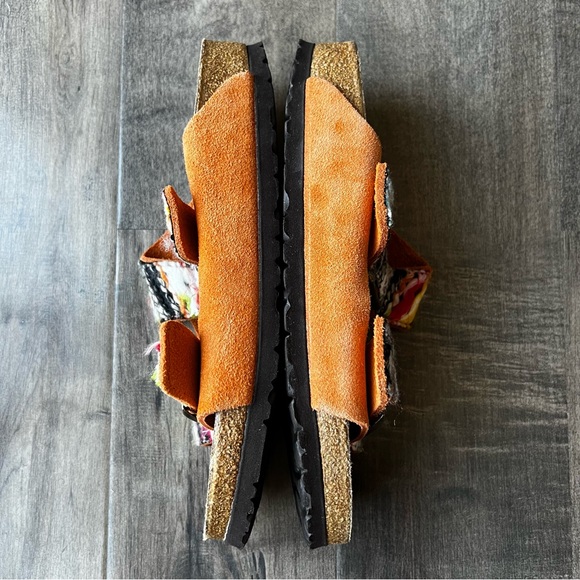 Birkenstock Womens Arizona Yarn Orange Suede Sandals Size 8 39 - Picture 4 of 8